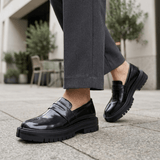 Marais | Microfiber Leather Women’s Split - Toe Heel Loafers - Montrell