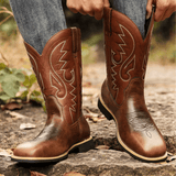 Rip | Premium Full - Grain Leather Black Cowboy Boots for Men - Montrell
