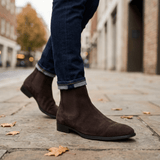 Marcus | Chocolate Suede Chelsea Boots Men for Casual and Formal Wear - Montrell