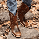 Rip | Premium Full - Grain Leather Black Cowboy Boots for Men - Montrell