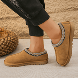 Seraphine | Plush Sheepskin Lined Women’s Suede Slippers - Montrell