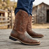 Rip | Premium Full - Grain Leather Black Cowboy Boots for Men - Montrell