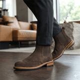 Ezra | Suede Country Boots with Brogue Detailing for Men - Montrell