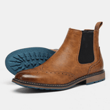 Ezra | Suede Country Boots with Brogue Detailing for Men - Montrell