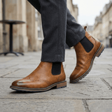 Ezra | Suede Country Boots with Brogue Detailing for Men - Montrell