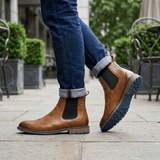Henry | Men’s Chelsea Boots – Brown Leather Slip - On - Montrell