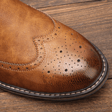 Ezra | Suede Country Boots with Brogue Detailing for Men - Montrell
