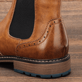 Ezra | Suede Country Boots with Brogue Detailing for Men - Montrell